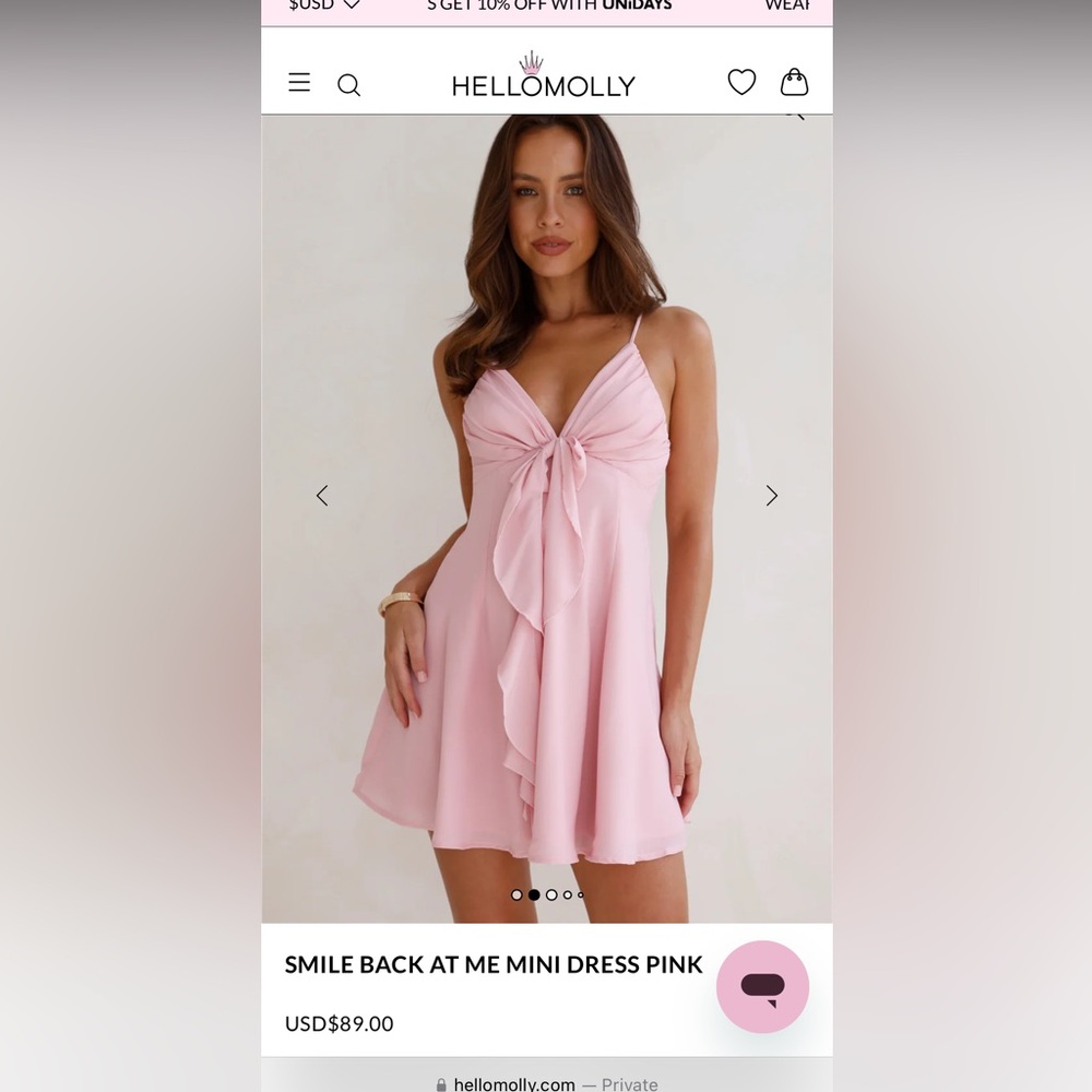Brand new with tags, Hello Molly pink dress. Size M